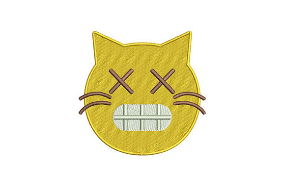 Grimacing Cat Emoji: A Playful Pick for Holiday Embroidery