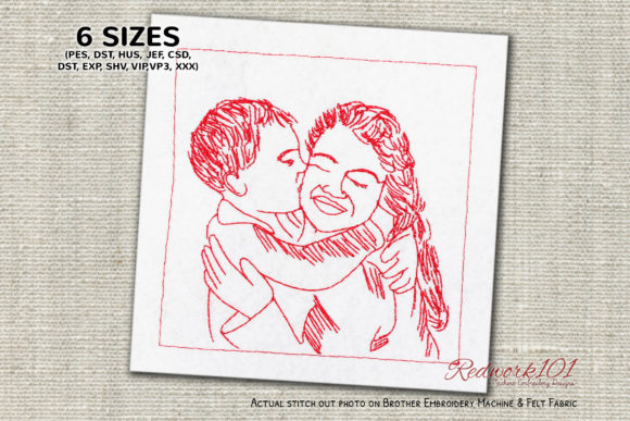 Happy Mom Kissed by Son: A Sweet Redwork Review