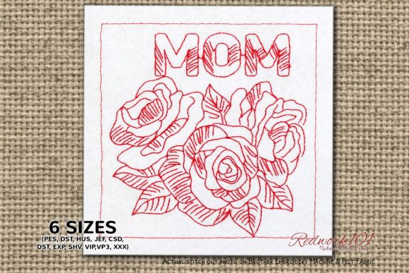 Mom Alphabet with Roses: A Redwork Review for Holiday Shops
