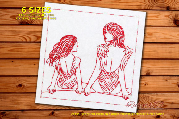 Mom and Daughter: A Redwork Review for Gift Makers