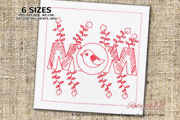 Mom Bird: A Redwork Review for Real Projects