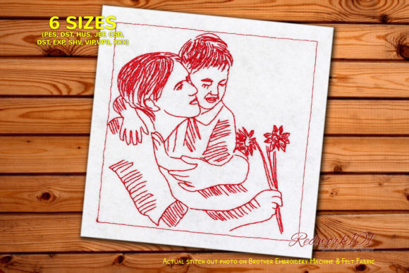 Mom Holding Baby: A Redwork Review for Custom Gifts