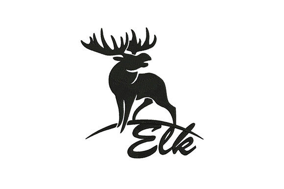 Silhouette Elk: A Bold Blackwork Design for Handmade Gifts